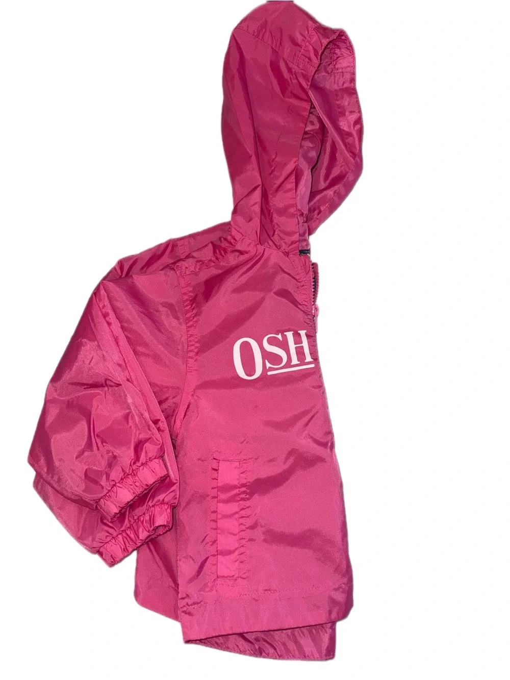 OshKosh Girls Size 3T Pink Nylon Hooded Windbreaker Jacket